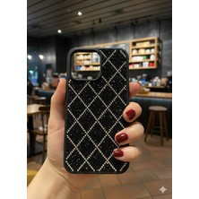Darkom Iphone 15 Uyumlu / 3D Kabartma Dokulu / Prizma Taşlı Darbe Emici Özelliğe Sahip Kılıf