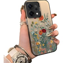 HONTINGA Oppo Reno 14 5g ile Uyumlu Kılıfı Silikon Kenar Sert Arka Düşüme Önleyici Basitlik Anti Düşme Kamera Korumali Çiçek Desen Telefon Kılıfı Kadın ve Erkek Için Uygundur K1-0722