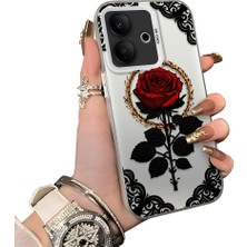 HONTINGA Vivo V60 Lite 5g ile Uyumlu Kılıfı Silikon Kenar Sert Arka Düşüme Önleyici Basitlik Anti Düşme Kamera Korumali Çiçek Desen Telefon Kılıfı Kadın ve Erkek Için Uygundur K1-0867
