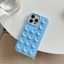 Darkom Iphone 16 Pro Max Uyumlu Renkli Düz Renk Vantuzlu Silikon Darbe Emici Özelliğe Sahip Kılıf