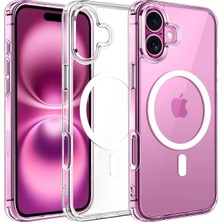 Darkom Iphone 16 Uyumlu Sararmaz Şeffaf Pc Magsafe Kablosuz Şarj Özelliği Aktif Kılıf