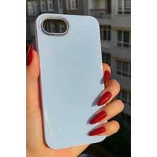 Darkom Iphone 16E Uyumlu Düz Parlak Renkli Simli Darbe Emici Özelliğe Sahip Telefon Kılıfı