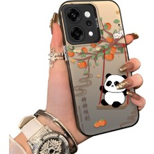 HONTINGA Oppo Reno 14 Pro 5g ile Uyumlu Kılıfı Silikon Kenar Sert Arka Düşüme Önleyici Basitlik Anti Düşme Kamera Korumali Panda Desen Telefon Kılıfı Kadın ve Erkek Için Uygundur K1-0846
