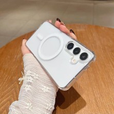 Darkom Samsung Galaxy S22 Uyumlu Şeffaf / Sararmaz Pc / Magsafe Kablosuz Şarj Özelliğene Sahip Kılıf