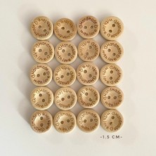 Yumakça Ahşap Handmade Düğme 1.5 cm 20 Adet