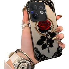 HONTINGA Vivo V60 5g ile Uyumlu Kılıfı Silikon Kenar Sert Arka Düşüme Önleyici Basitlik Anti Düşme Kamera Korumali Çiçek Desen Telefon Kılıfı Kadın ve Erkek Için Uygundur K1-0867