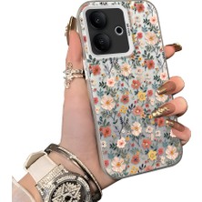 HONTINGA Vivo V60 Lite 5g ile Uyumlu Kılıfı Silikon Kenar Sert Arka Düşüme Önleyici Basitlik Anti Düşme Kamera Korumali Çiçek Desen Telefon Kılıfı Kadın ve Erkek Için Uygundur K1-0578