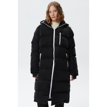 Lacoste Kapitone Down Fill Jacket Kapişonlu Yaka Kadın Mont Siyah