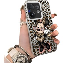 HONTINGA Vivo V60 5g ile Uyumlu Kılıfı Silikon Kenar Sert Arka Düşüme Önleyici Basitlik Anti Düşme Kamera Korumali Minnie Desen Telefon Kılıfı Kadın ve Erkek Için Uygundur K1-0697