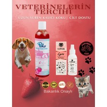 Kedi Köpek Şampuanı 250 ml + Pet Parfüm(Bakanlık Onaylı) – Çilek Kokulu Evcil Hayvan Şampuanı, Kalıcı Koku, Paraben Içermez