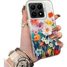 HONTINGA Xiaomi 15T 5g ile Uyumlu Kılıfı Silikon Kenar Sert Arka Düşüme Önleyici Basitlik Anti Düşme Kamera Korumali Çiçek Desen Telefon Kılıfı Kadın ve Erkek Için Uygundur K1-0859
