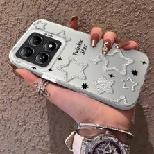 HONTINGA Xiaomi 14T Pro 5g ile Uyumlu Kılıfı Silikon Kenar Sert Arka Düşüme Önleyici Basitlik Anti Düşme Kamera Korumali Yıldız Desen Telefon Kılıfı Kadın ve Erkek Için Uygundur K1-0840