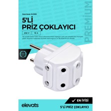 Elevats Premium 5’li Priz Çoklayıcı | Çoklu Priz Adaptörü | Priz Çoğaltıcı | Golyat | EL3010