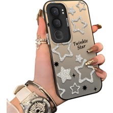HONTINGA Vivo Y31 5g ile Uyumlu Kılıfı Silikon Kenar Sert Arka Düşüme Önleyici Basitlik Anti Düşme Kamera Korumali Yıldız Desen Telefon Kılıfı Kadın ve Erkek Için Uygundur K1-0840