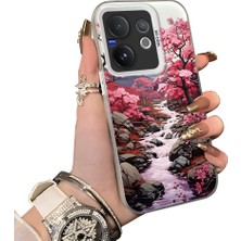 HONTINGA Vivo V60 5g ile Uyumlu Kılıfı Silikon Kenar Sert Arka Düşüme Önleyici Basitlik Anti Düşme Kamera Korumali Çiçek Desen Telefon Kılıfı Kadın ve Erkek Için Uygundur K1-0581