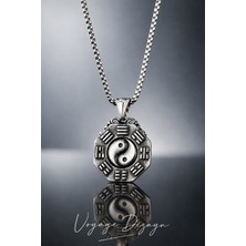 Voyage Accessory Paslanmaz Çelik Antik Antrasit  Yin Yang Kolye