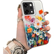 HONTINGA Oppo Reno 14 Pro 5g ile Uyumlu Kılıfı Silikon Kenar Sert Arka Düşüme Önleyici Basitlik Anti Düşme Kamera Korumali Çiçek Desen Telefon Kılıfı Kadın ve Erkek Için Uygundur K1-0859