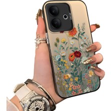 HONTINGA Vivo V60 Lite 5g ile Uyumlu Kılıfı Silikon Kenar Sert Arka Düşüme Önleyici Basitlik Anti Düşme Kamera Korumali Çiçek Desen Telefon Kılıfı Kadın ve Erkek Için Uygundur K1-0722