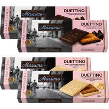 Maestro Massimo Bisküvili Çikolata 102 gr Bitter ve Beyaz Çikolatalı 4 Lü Karma Paket