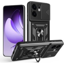 Nanospace Reno 14F ile Uyumlu Kılıf Kamera Korumalı Zırh Tank Sürgülü Vega Kapak
