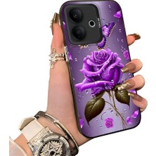 HONTINGA Vivo V60 Lite 5g ile Uyumlu Kılıfı Silikon Kenar Sert Arka Düşüme Önleyici Basitlik Anti Düşme Kamera Korumali Çiçek Desen Telefon Kılıfı Kadın ve Erkek Için Uygundur K1-0581