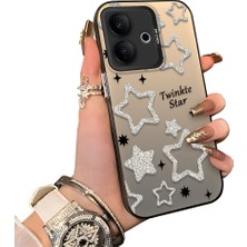 HONTINGA Vivo V60 Lite 5g ile Uyumlu Kılıfı Silikon Kenar Sert Arka Düşüme Önleyici Basitlik Anti Düşme Kamera Korumali Yıldız Desen Telefon Kılıfı Kadın ve Erkek Için Uygundur K1-0840