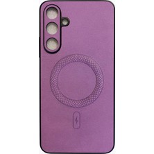 Darkom Samsung Galaxy A56 Uyumlu Magsafe Kablosuz Şarj Özellikli Deri Darbe Emici Özelliğe Sahip