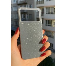 Darkom Poco X6 Pro Uyumlu Düz Parlak Renkli Simli Darbe Emici Özelliğe Sahip Telefon Kılıfı