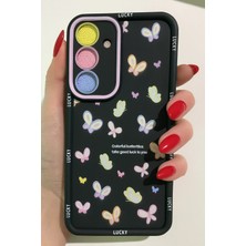 Darkom Samsung Galaxy S25 Plus Uyumlu Renkli Kelebekli Darbe Emici Özelliğe Sahip Telefon Kılıfı
