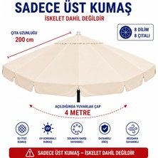 Şemsiyecim Alüminyum Şemsiye Kumaşı 4 Metre 8 Dilim Uv Korumalı Üst Kumaş