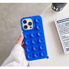 Darkom Iphone 15 Pro Max Uyumlu Renkli Düz Renk Vantuzlu Silikon Darbe Emici Özelliğe Sahip Kılıf