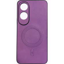 Darkom Oppo A60 Uyumlu Magsafe Kablosuz Şarj Özellikli Deri Darbe Emici Özelliğe Sahip Kılıf