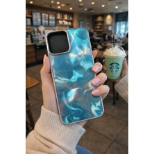 Darkom Iphone 16 Pro Uyumlu Düz Renkli Hologram Dalga Desenli Darbe Emici Özelliğe Sahip Silikon Kılıf