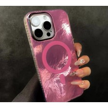 Darkom Iphone 14 Pro Max Uyumlu Düz Renkli Hologram Desenli Darbe Emici Özelliğe Sahp Kılıf