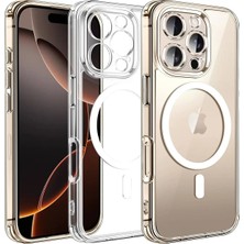 Darkom Iphone 16 Pro Max Uyumlu Sararmaz Şeffaf Pc Magsafe Kablosuz Şarj Özelliği Aktif Kılıf
