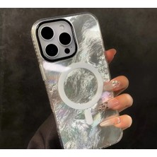 Darkom Iphone 15 Pro Max Uyumlu Düz Renkli Hologram Desenli Darbe Emici Özelliğe Sahp Kılıf