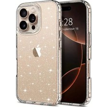 Darkom Iphone 15 Pro Max Uyumlu Simli Şeffaf Darbe Emici Özelliğe Sahip Telefon Kılıfı