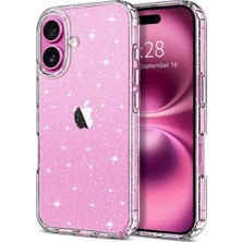 Darkom Iphone 16 Plus Uyumlu Simli Şeffaf Darbe Emici Özelliğe Sahip Telefon Kılıfı