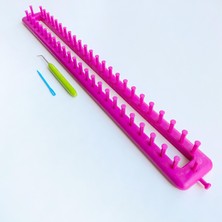 Yumakça Şal ve Atkı Yapım Örgü Tezgahı Dikdörtgen 45 cm ve Tığı 1 Adet