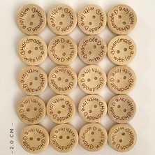 Yumakça Ahşap Handmade Düğme 2 cm 20 Adet