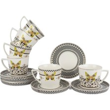 Mikasa Moor Monarch Siyah Beyaz 6 Lı Çay Fincanı Seti (220 Cc)