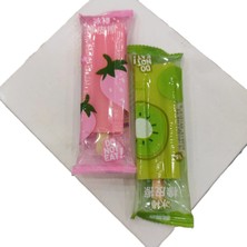 Ada Çanta Kırtasiye 2 Adet Büyük Boy Çubuklu Dondurma Şeklinde Silgi (Pembe/yeşil) (10CM)