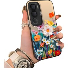 HONTINGA Vivo Y31 5g ile Uyumlu Kılıfı Silikon Kenar Sert Arka Düşüme Önleyici Basitlik Anti Düşme Kamera Korumali Çiçek Desen Telefon Kılıfı Kadın ve Erkek Için Uygundur K1-0859