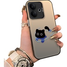 HONTINGA Vivo V60 Lite 5g ile Uyumlu Kılıfı Silikon Kenar Sert Arka Düşüme Önleyici Basitlik Anti Düşme Kamera Korumali Kedi Desen Telefon Kılıfı Kadın ve Erkek Için Uygundur K1-0845