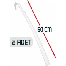 Ovio Ev Yaşam 2 Adet 60 cm Beyaz  Ayakkabı Çekeceği Asılabilir Sert Plastik Çekecek Kerata Uzun
