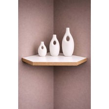 idekor Köşeli Duvar Rafı 25X25 cm | Geniş Kullanım Alanlı | 5 Köşeli Köşe Rafı