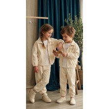 Baby Lory Kids Store Unisex Çocuk Krem 3’lü Takım