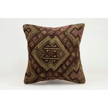 Kilim Wholesale El Yapımı Kilimden Yapılmış Vintage Kırlent Kılıfı, Yün, 40X40 cm