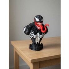 Riva Self Venom Büst Figür - 12 cm Çok Renkli 3D Baskı Marvel Örümcek Adam Düşmanı Biblo