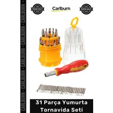 Carlburn Özel Üretim Teknik Hassas Mıknatıslı 31 Parça Elektronik Saat Tamir Yumurta Tornavida Uç Seti Takımı